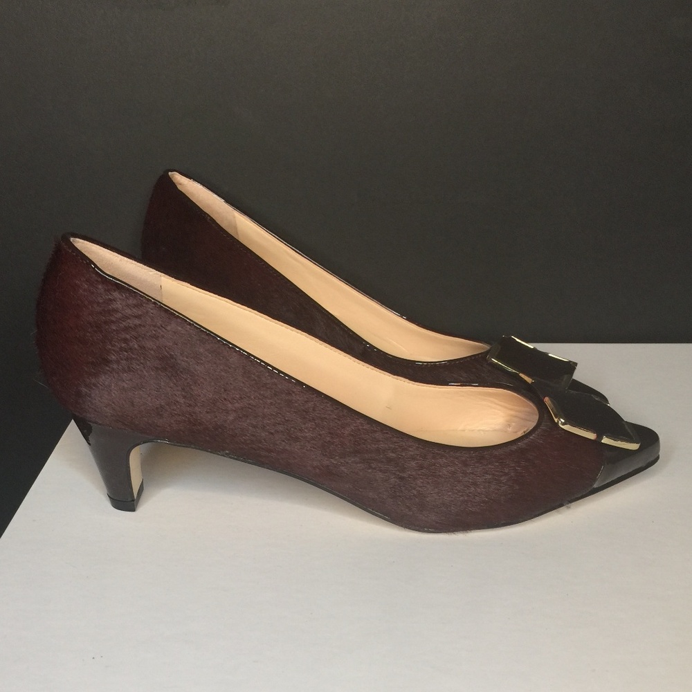 Talbots dark wine calf hair pumps NIB
